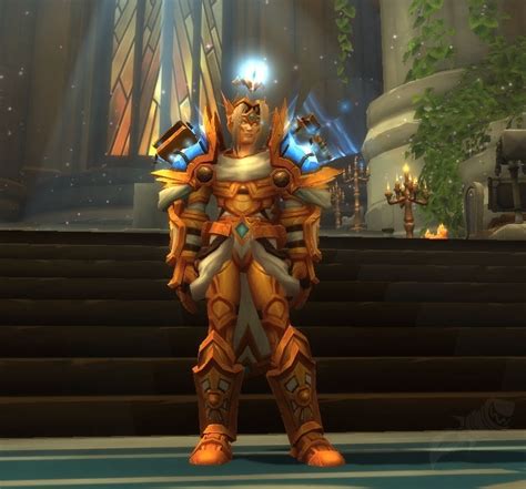 Instead of the T3 set I got when I used it just as a human, I was put in the normal difficulty <b>Radiant Lightbringer Armor</b> Set from Tomb of Sargeras. . Radiant lightbringer armor